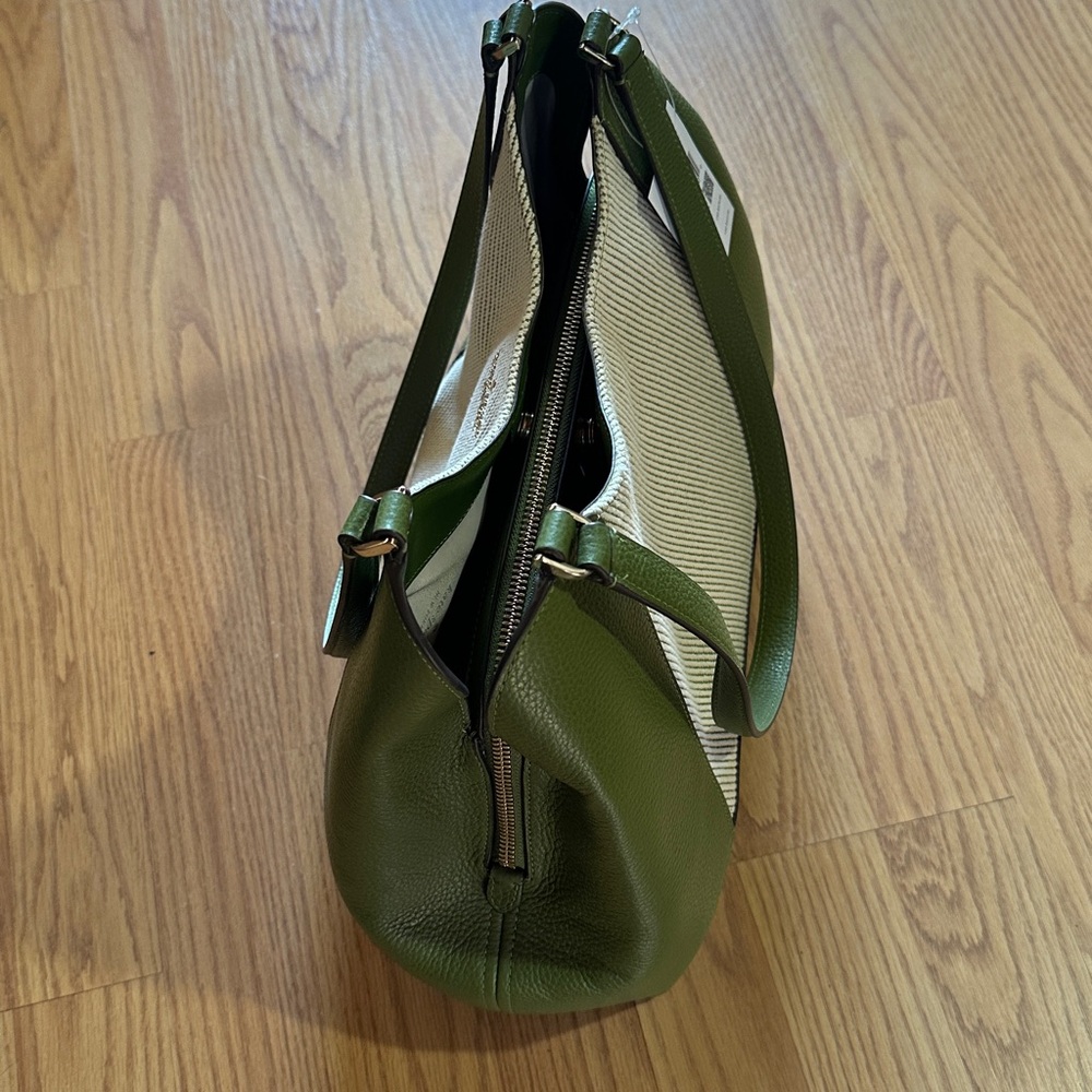 Kate Spade Green Leather Shoulder Bag with Top Zipper and Interior Organization - Picture 4 of 8